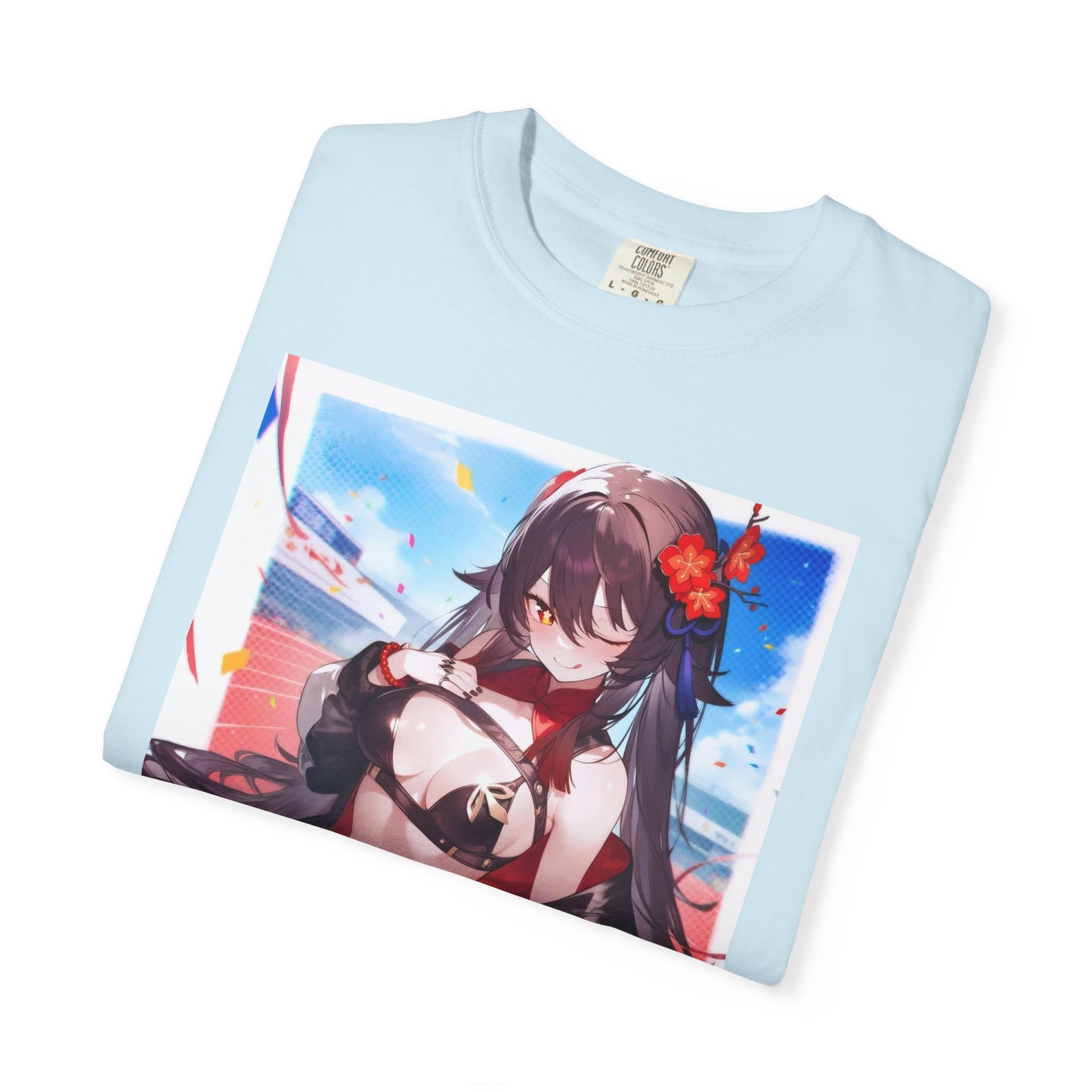 Anime-Inspired lewd type Garment-Dyed T-shirt, Perfect for Anime Fans, Casual Wear, Gift for Holidays, Unique Streetwear Look, Comfortable Summer Tee