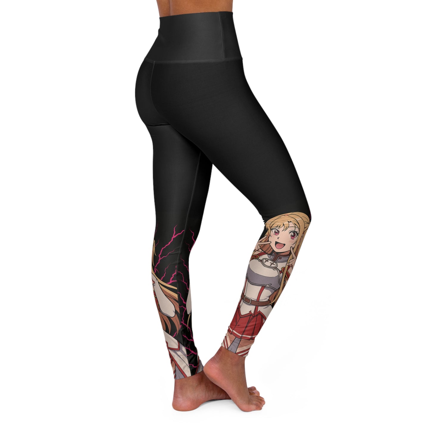 Anime-Inspired High Waisted Yoga Leggings, Activewear, Gym Pants, Fitness Apparel, Unique Gifts for Anime Fans