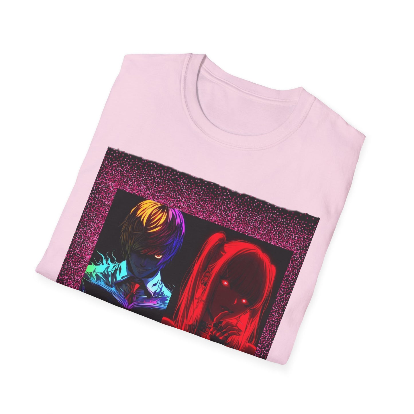 Dn Vibrant Graphic Tee: Unisex Softstyle T-Shirt, Retro Art Shirt, Casual Wear, Gift for Anime Lovers, Statement T-Shirt