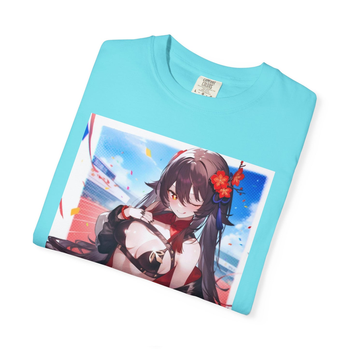 Anime-Inspired lewd type Garment-Dyed T-shirt, Perfect for Anime Fans, Casual Wear, Gift for Holidays, Unique Streetwear Look, Comfortable Summer Tee
