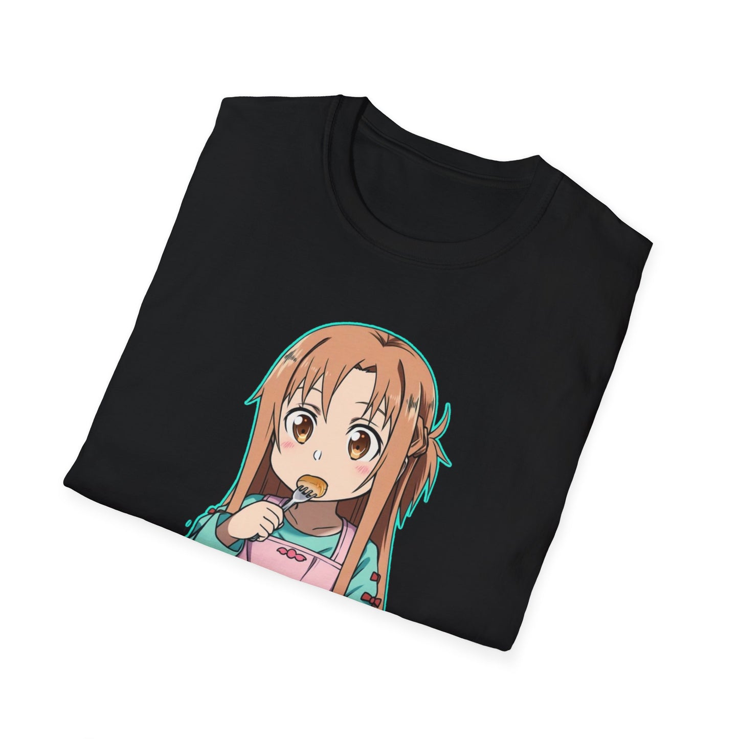 Kawaii Pancake Lover sao T-Shirt, Cute Anime Tee, Foodie Gift, Unisex Softstyle Tee, Perfect for Pancake Day, Birthday, Everyday Wear