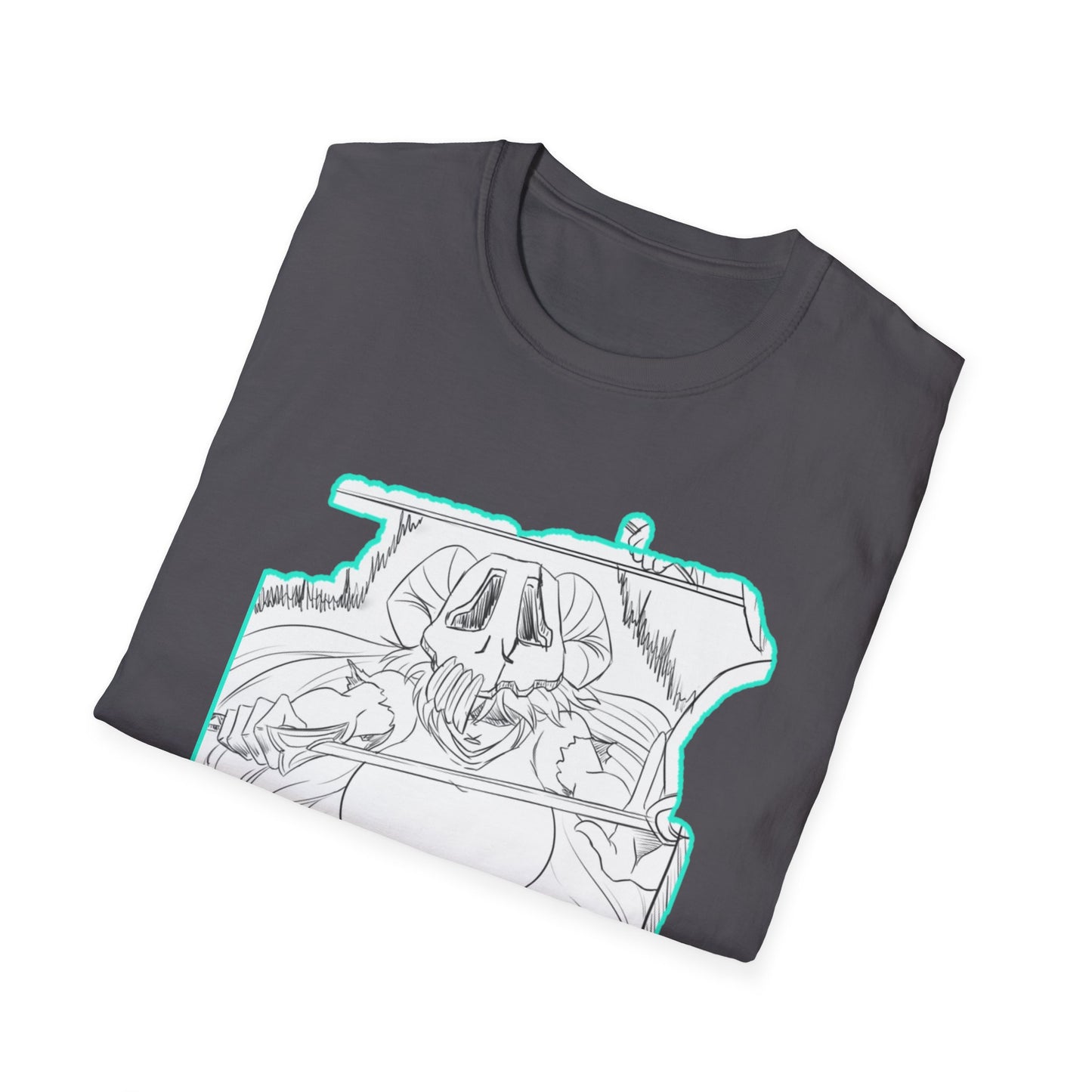Chill Vibes Graphic bleach 6 Tee - Skeleton Art Design, Unisex Softstyle T-Shirt for Casual Wear, Gift for Horror Fans, Cool Summer Shirt