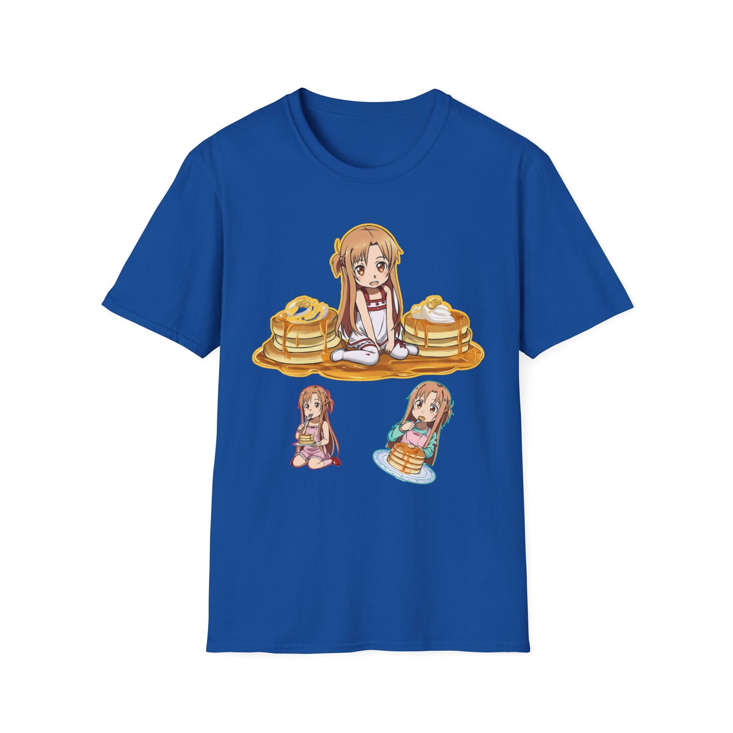 Cute Pancake Anime sao 2 T-Shirt, Fun Casual Wear, Kawaii Gift, Food Lover Style, Unique Graphic Tee, Perfect for Everyday Comfort