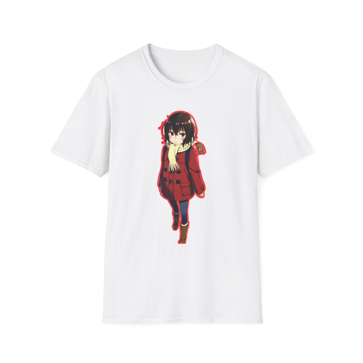 Cute Anime Graphic erased T-Shirt, Unisex Softstyle Tee for Fans, Cozy Everyday Wear, Perfect Gift for Teens, Anime Merchandise