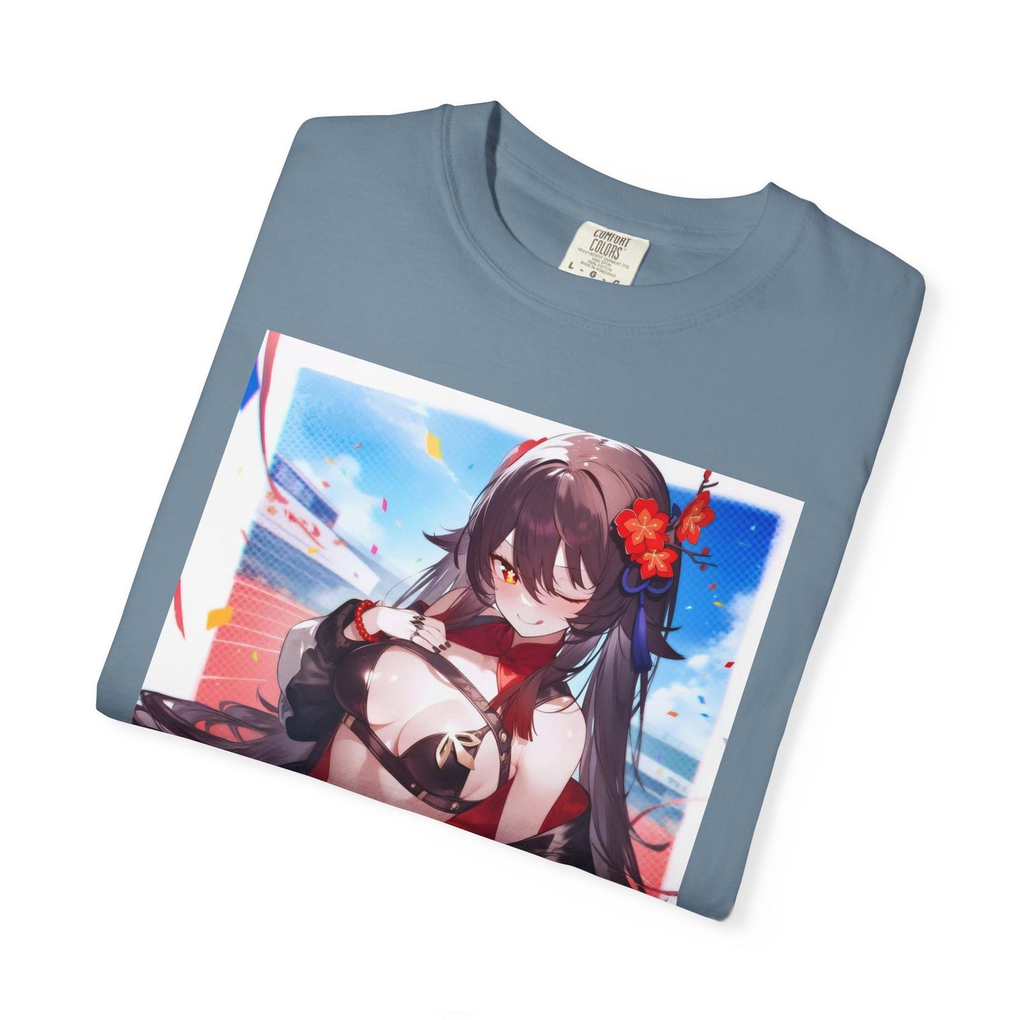 Anime-Inspired lewd type Garment-Dyed T-shirt, Perfect for Anime Fans, Casual Wear, Gift for Holidays, Unique Streetwear Look, Comfortable Summer Tee