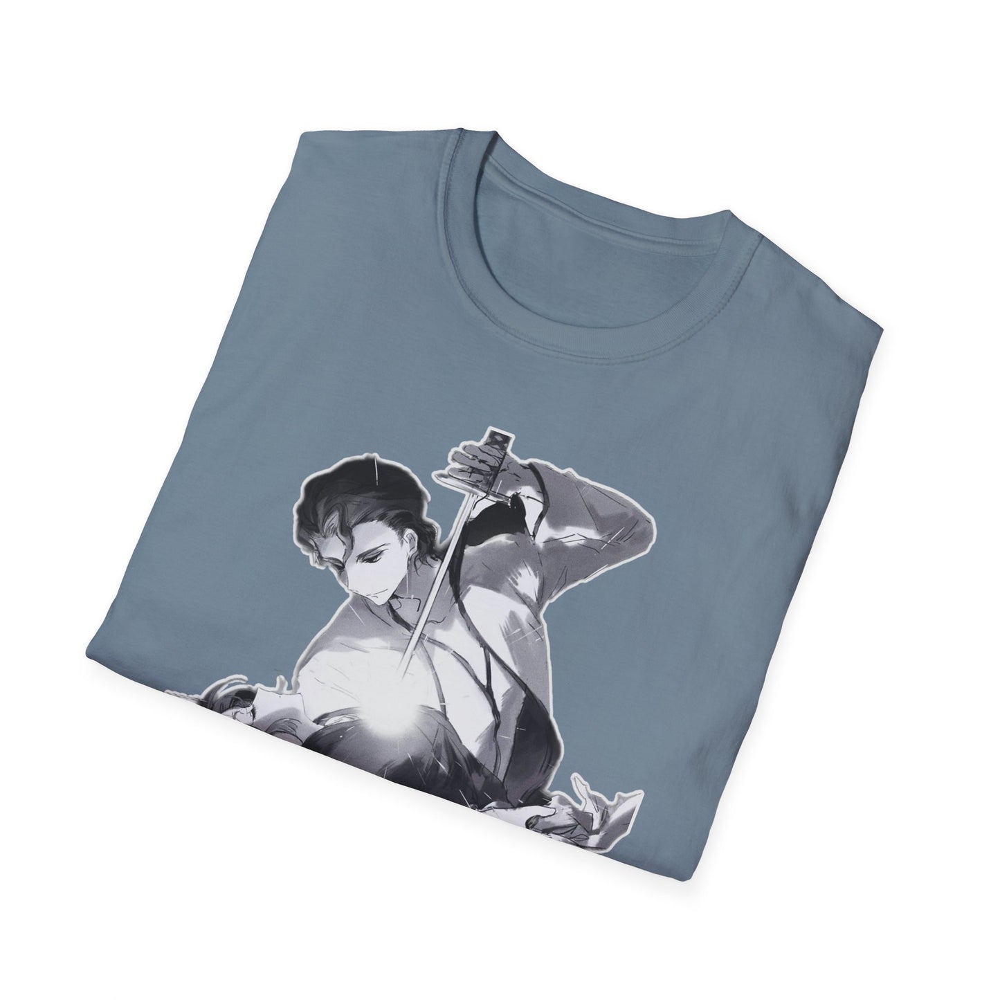 Artistic Unisex bleach 4 Softstyle T-Shirt with Dramatic Black & White Design, Casual Wear, Gift for Art Lovers, Streetwear, Everyday Comfort