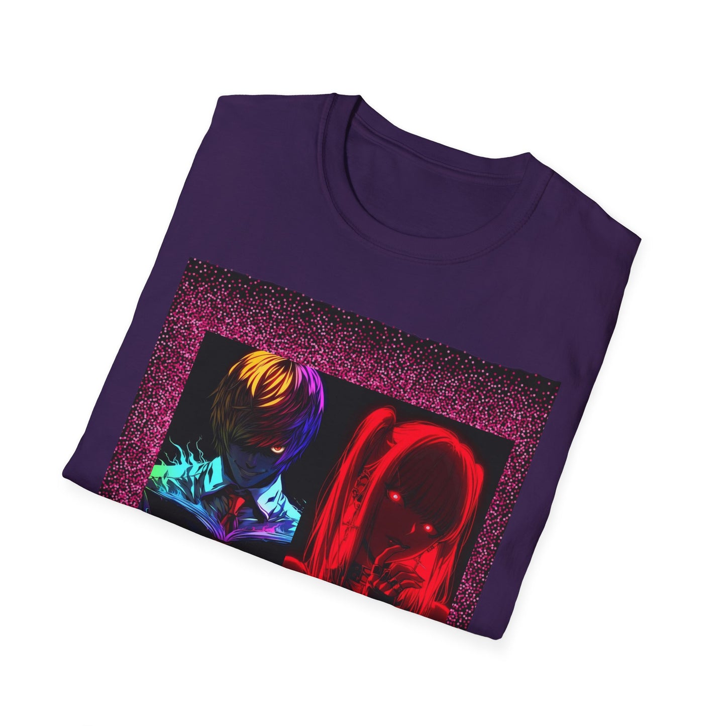Dn Vibrant Graphic Tee: Unisex Softstyle T-Shirt, Retro Art Shirt, Casual Wear, Gift for Anime Lovers, Statement T-Shirt