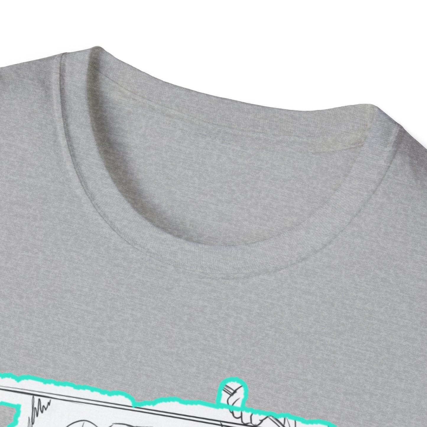 Chill Vibes Graphic bleach 6 Tee - Skeleton Art Design, Unisex Softstyle T-Shirt for Casual Wear, Gift for Horror Fans, Cool Summer Shirt