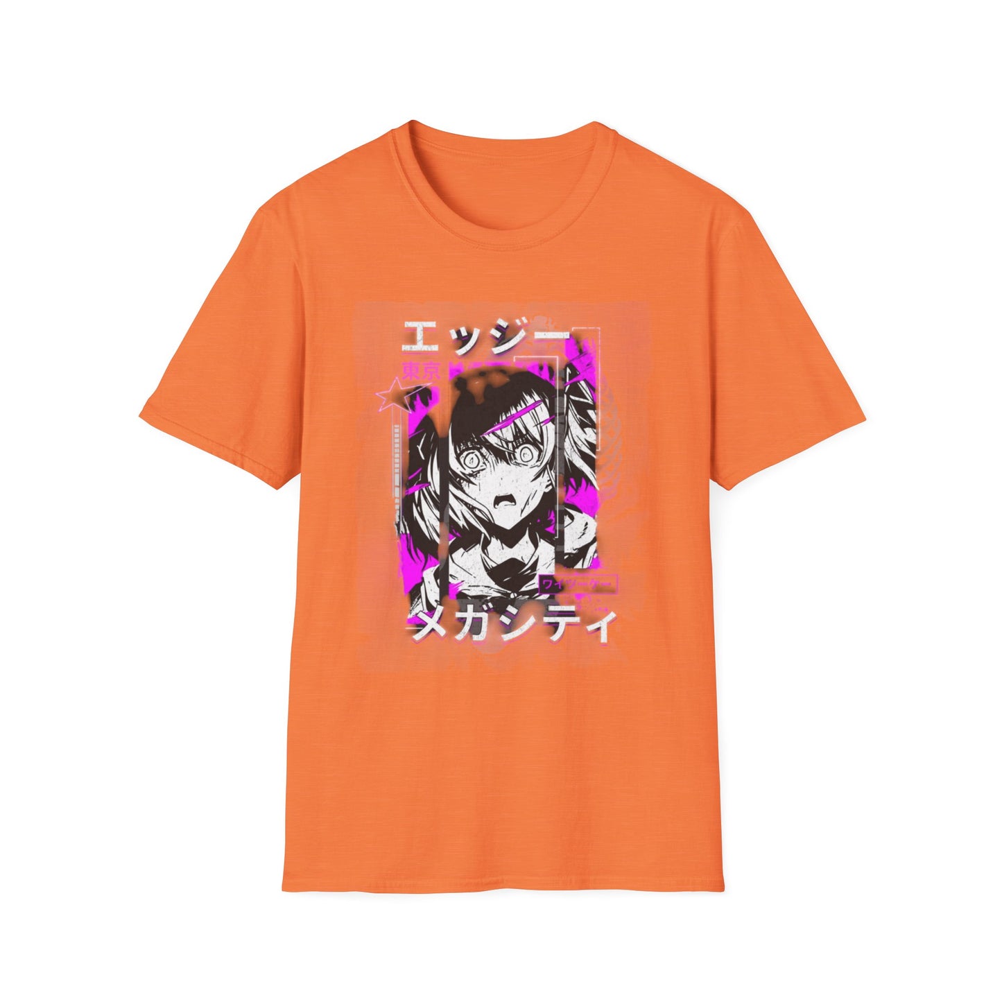 Anime Graphic T-Shirt, Unisex Softstyle Tee, Casual Wear, Gift for Anime Lovers, Cool Streetwear, Manga Inspired Apparel