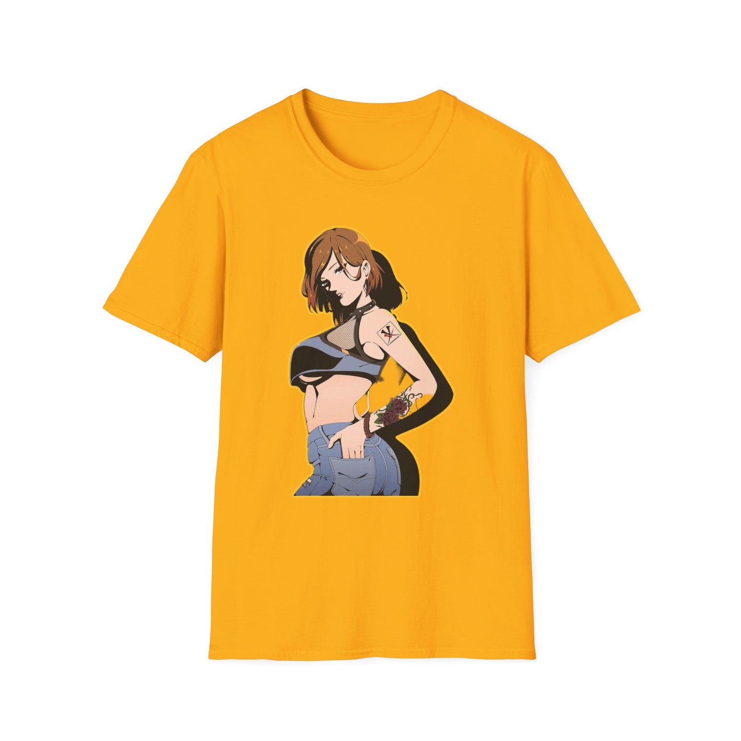 Chic Graphic one piece T-Shirt for Trendy Fashionistas, Unisex Softstyle Tee, Anime Art Apparel, Perfect Gift for Birthdays and Casual Outings