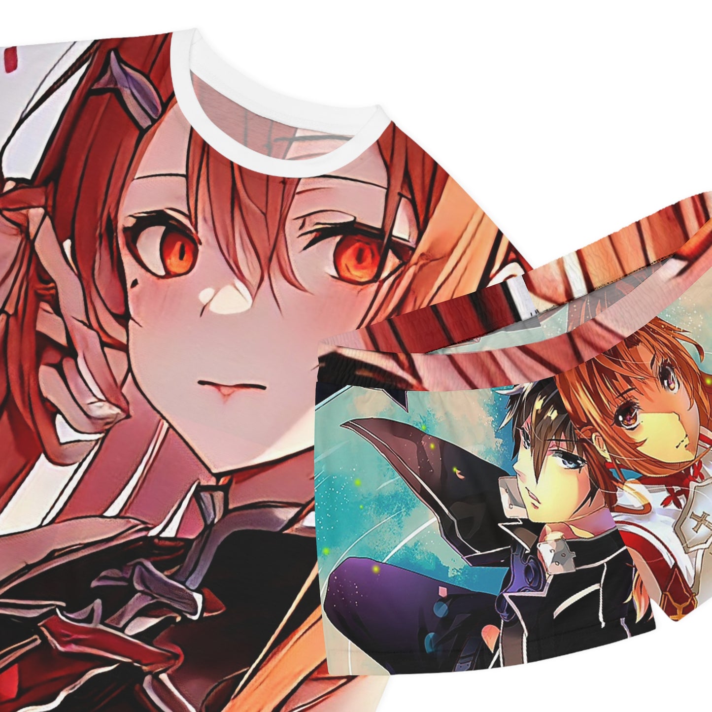 Anime-Inspired sao 1 Women's Pajama Set, Cozy Sleepwear, Short PJs, Perfect for Gifts, Relaxing Nights, Casual Loungewear, Fantasy Theme