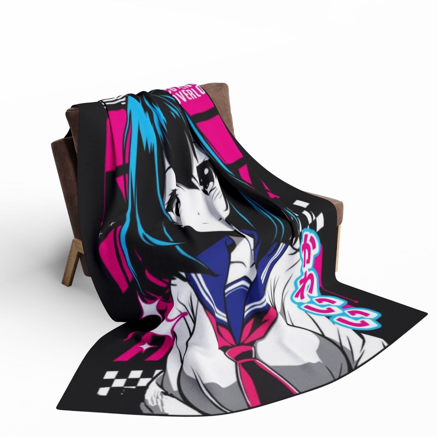 Kawaii Anime Arctic Fleece Blanket, Cozy Throw, Cute Decor, Modern Bedroom, Gift for Fans, Soft Snuggle Blanket