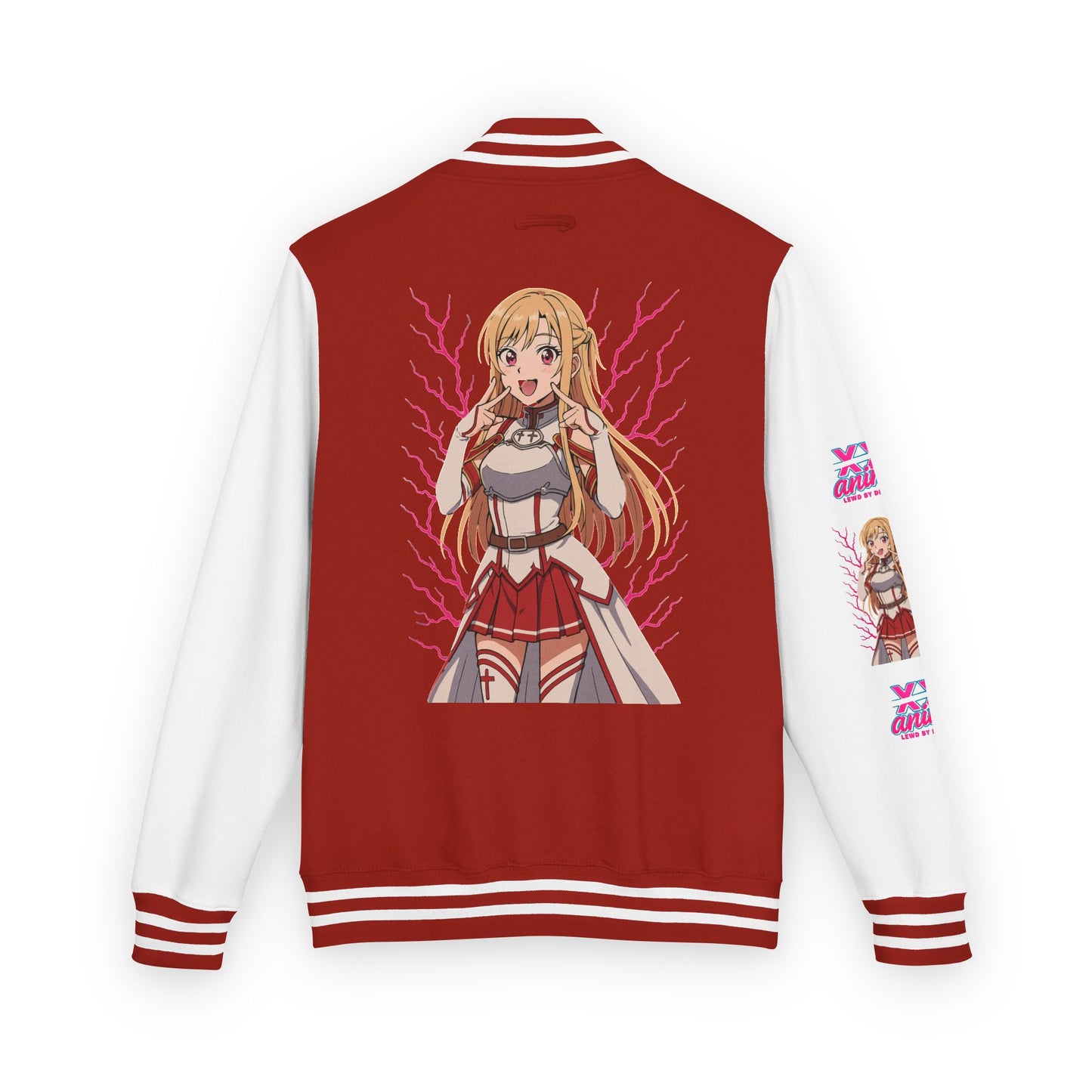 Trendy Unisex Heavyweight Letterman Jacket with Character Design - Cozy Apparel, Stylish Gifts, Casual Wear, Sports Jacket, Festival Fashion