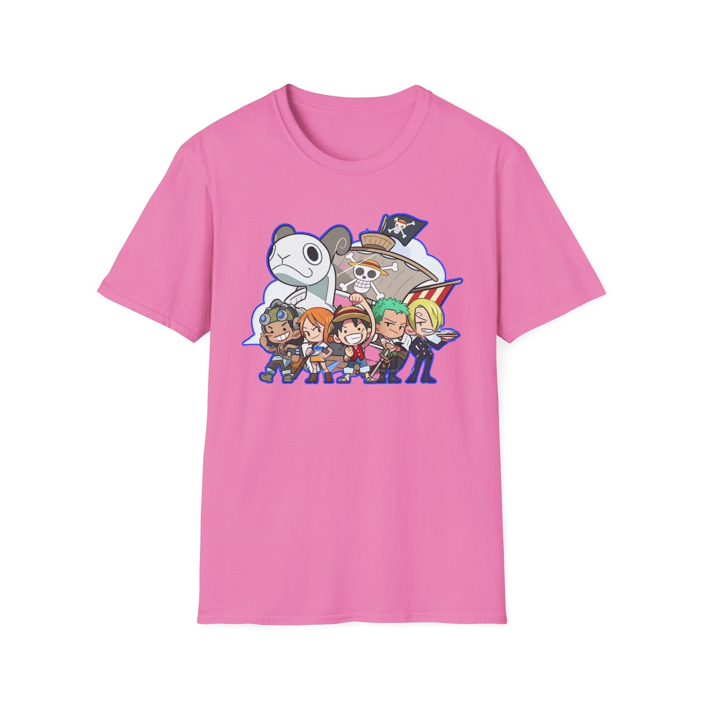 Cute Cartoon Character one piece 7 T-Shirt, Graphic Tee for Anime Lovers, Unisex Gift, Casual Wear, Softstyle Shirt