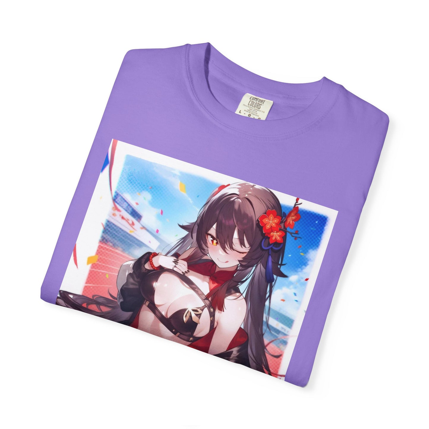 Anime-Inspired lewd type Garment-Dyed T-shirt, Perfect for Anime Fans, Casual Wear, Gift for Holidays, Unique Streetwear Look, Comfortable Summer Tee