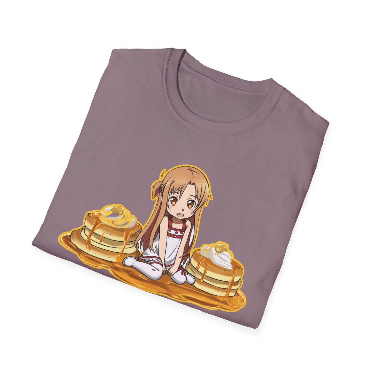 Cute Pancake Anime sao 2 T-Shirt, Fun Casual Wear, Kawaii Gift, Food Lover Style, Unique Graphic Tee, Perfect for Everyday Comfort