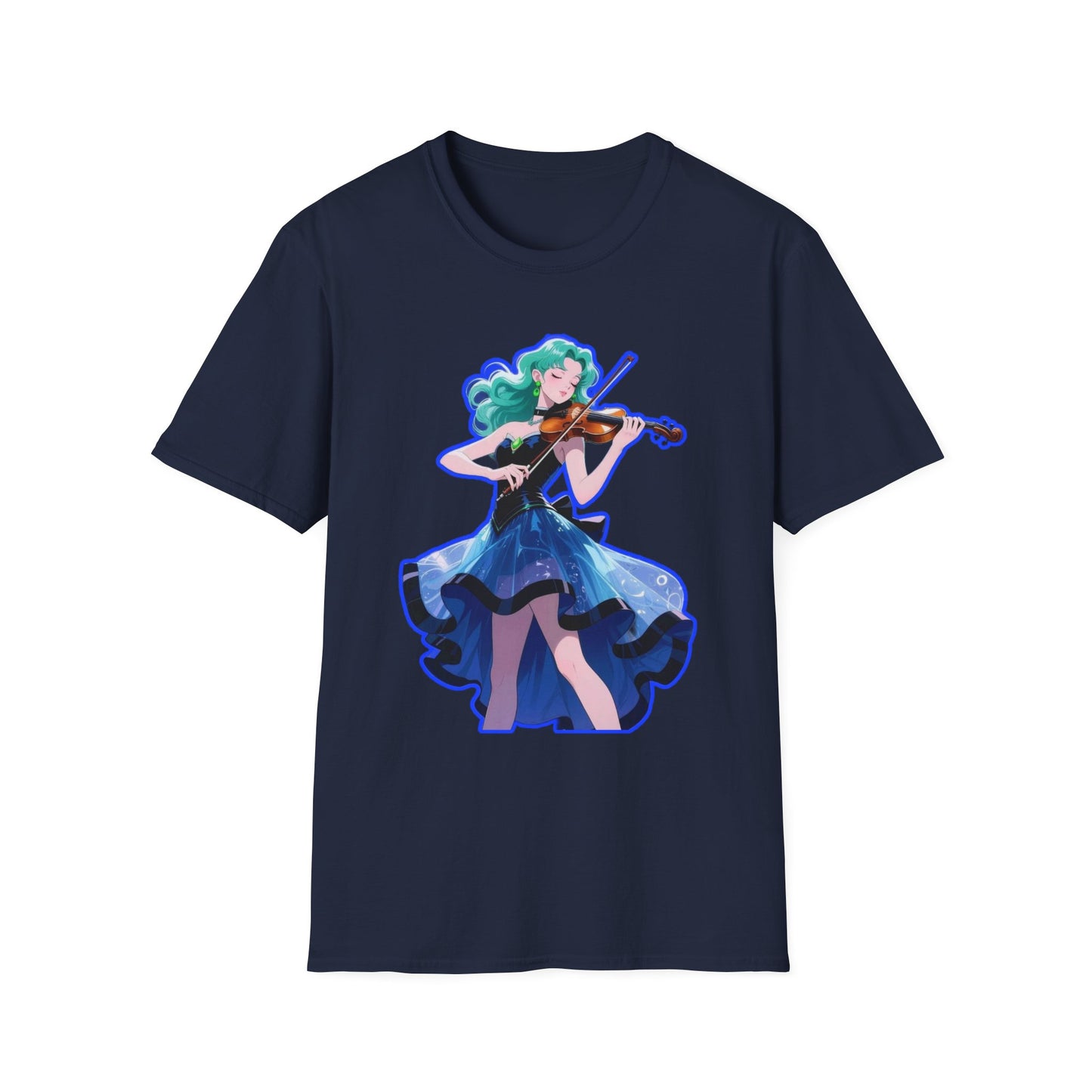 Enchanting Violinist sailor moon 7 Unisex Softstyle T-Shirt, Music Lover Gift, Casual Wear, Concert Tee, Artistic Apparel