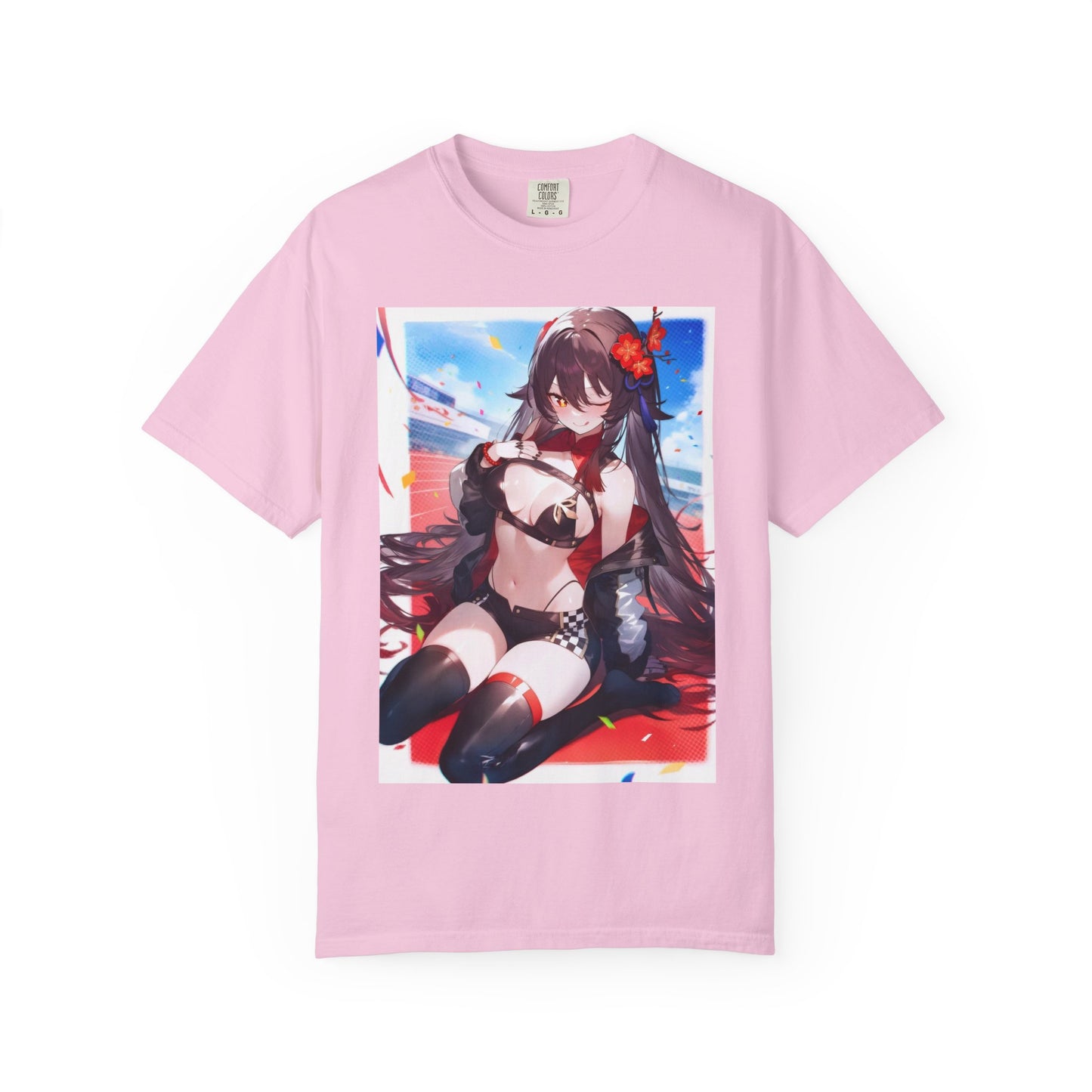 Anime-Inspired lewd type Garment-Dyed T-shirt, Perfect for Anime Fans, Casual Wear, Gift for Holidays, Unique Streetwear Look, Comfortable Summer Tee