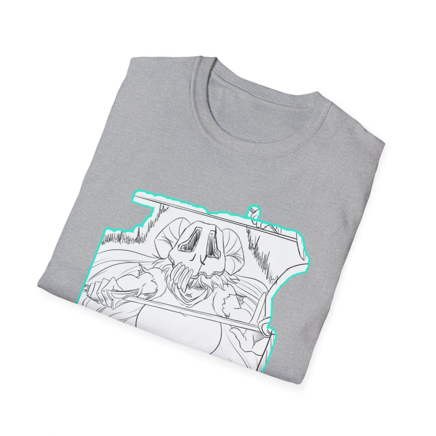 Chill Vibes Graphic bleach 6 Tee - Skeleton Art Design, Unisex Softstyle T-Shirt for Casual Wear, Gift for Horror Fans, Cool Summer Shirt