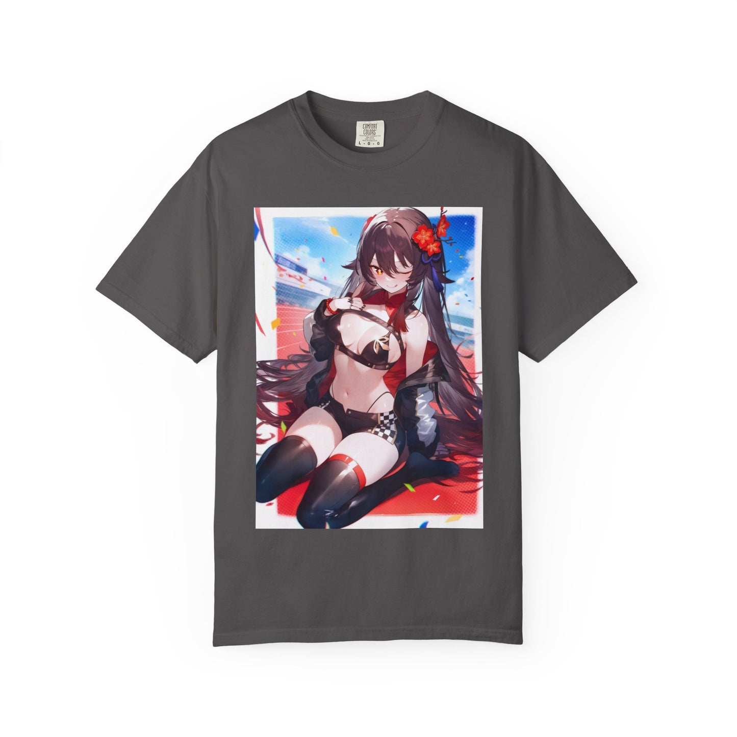 Anime-Inspired lewd type Garment-Dyed T-shirt, Perfect for Anime Fans, Casual Wear, Gift for Holidays, Unique Streetwear Look, Comfortable Summer Tee