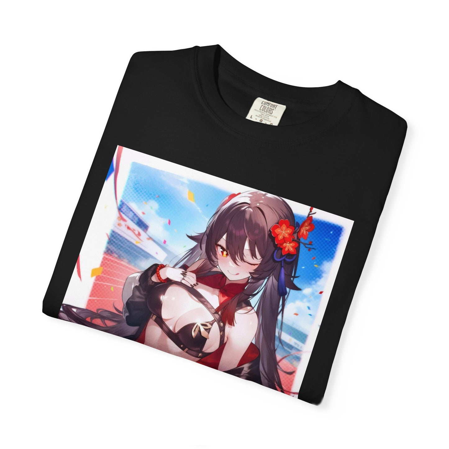 Anime-Inspired lewd type Garment-Dyed T-shirt, Perfect for Anime Fans, Casual Wear, Gift for Holidays, Unique Streetwear Look, Comfortable Summer Tee