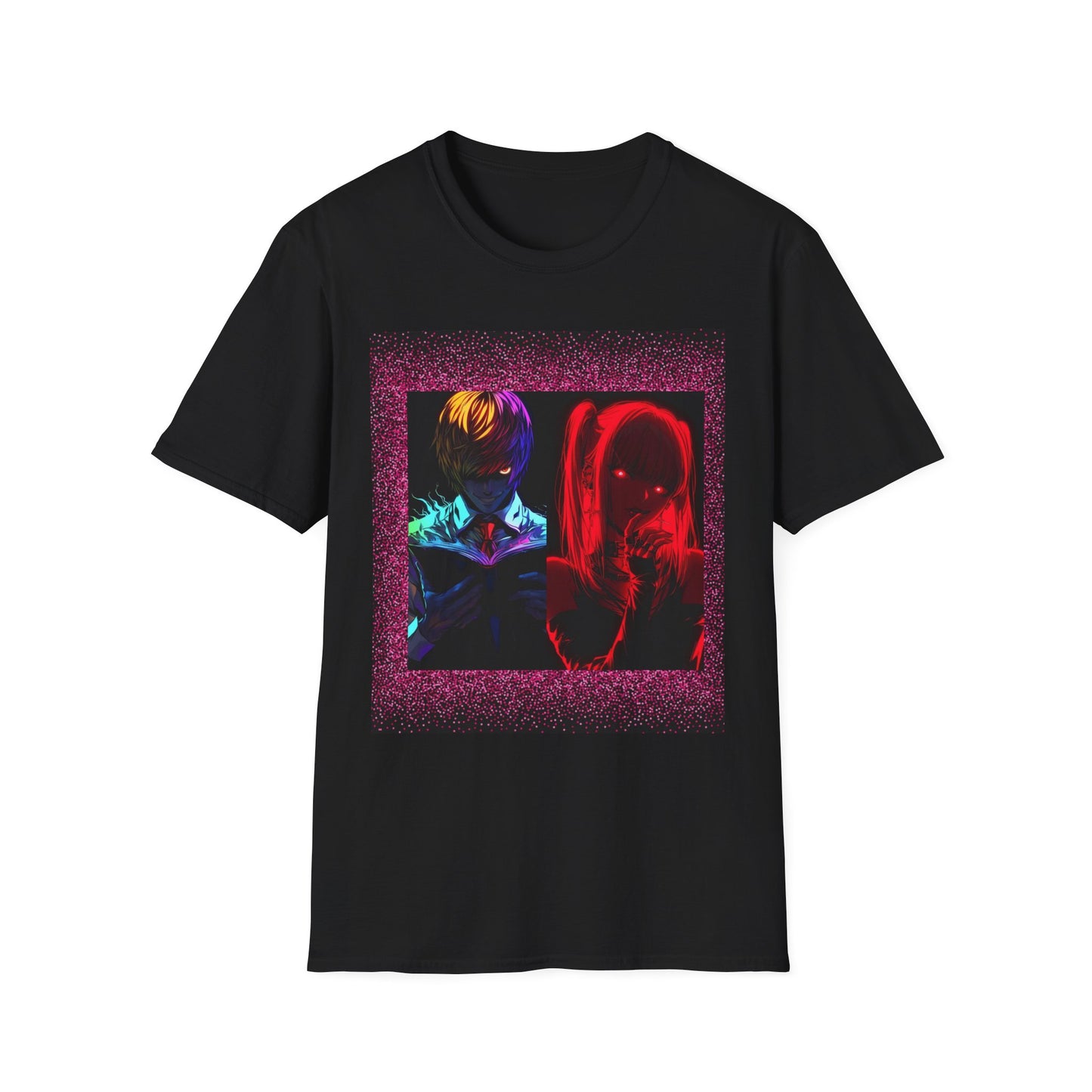 Dn Vibrant Graphic Tee: Unisex Softstyle T-Shirt, Retro Art Shirt, Casual Wear, Gift for Anime Lovers, Statement T-Shirt
