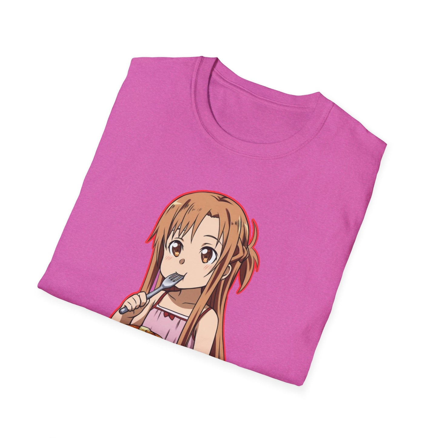 Anime Character Pancakes sao Unisex Softstyle T-Shirt, Cute Graphic Tee, Gift for Fans, Casual Wear, Cosplay Event