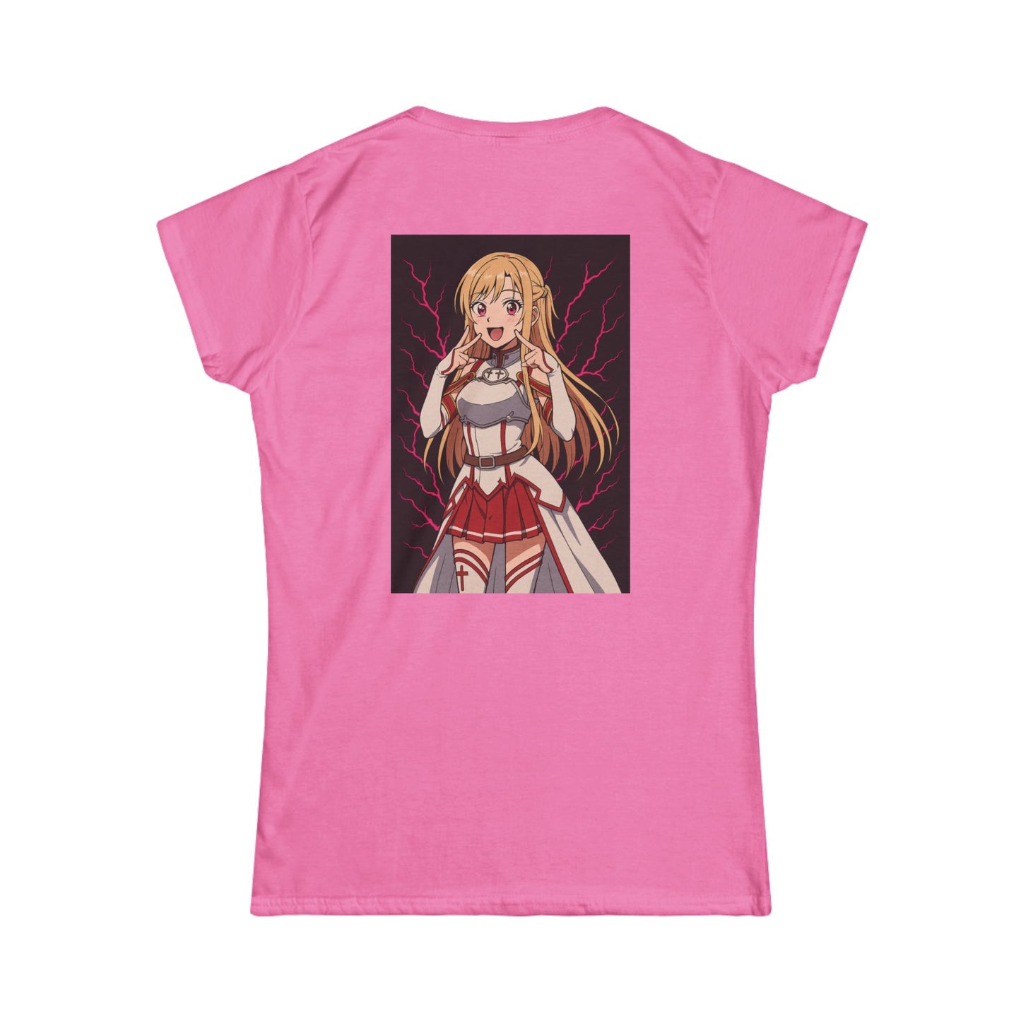 Anime-Inspired Women's Softstyle Tee, Casual Graphic Tee, Cute Character Shirt, Gift for Anime Fans, Everyday Wear, Pop Culture Apparel