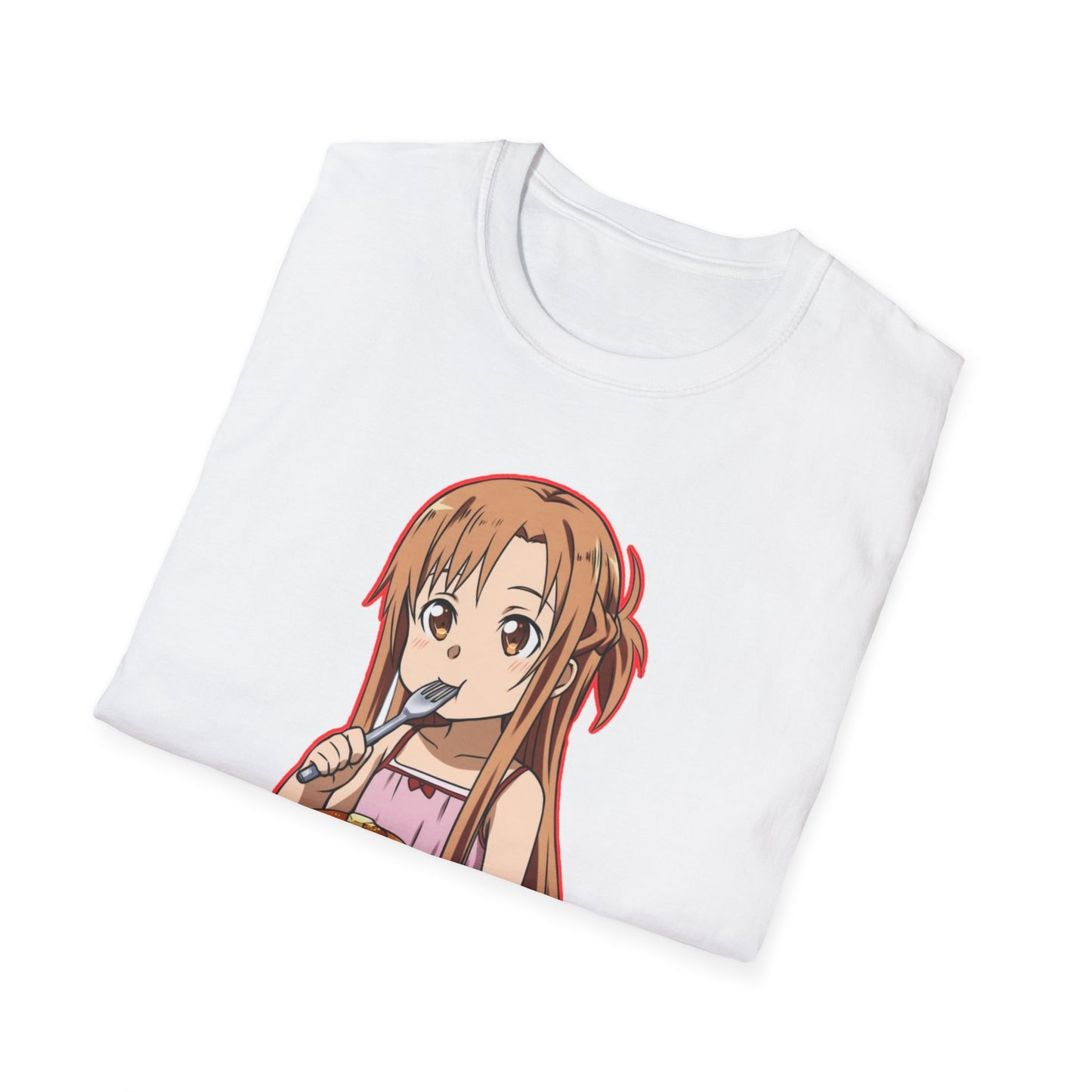 Anime Character Pancakes sao Unisex Softstyle T-Shirt, Cute Graphic Tee, Gift for Fans, Casual Wear, Cosplay Event