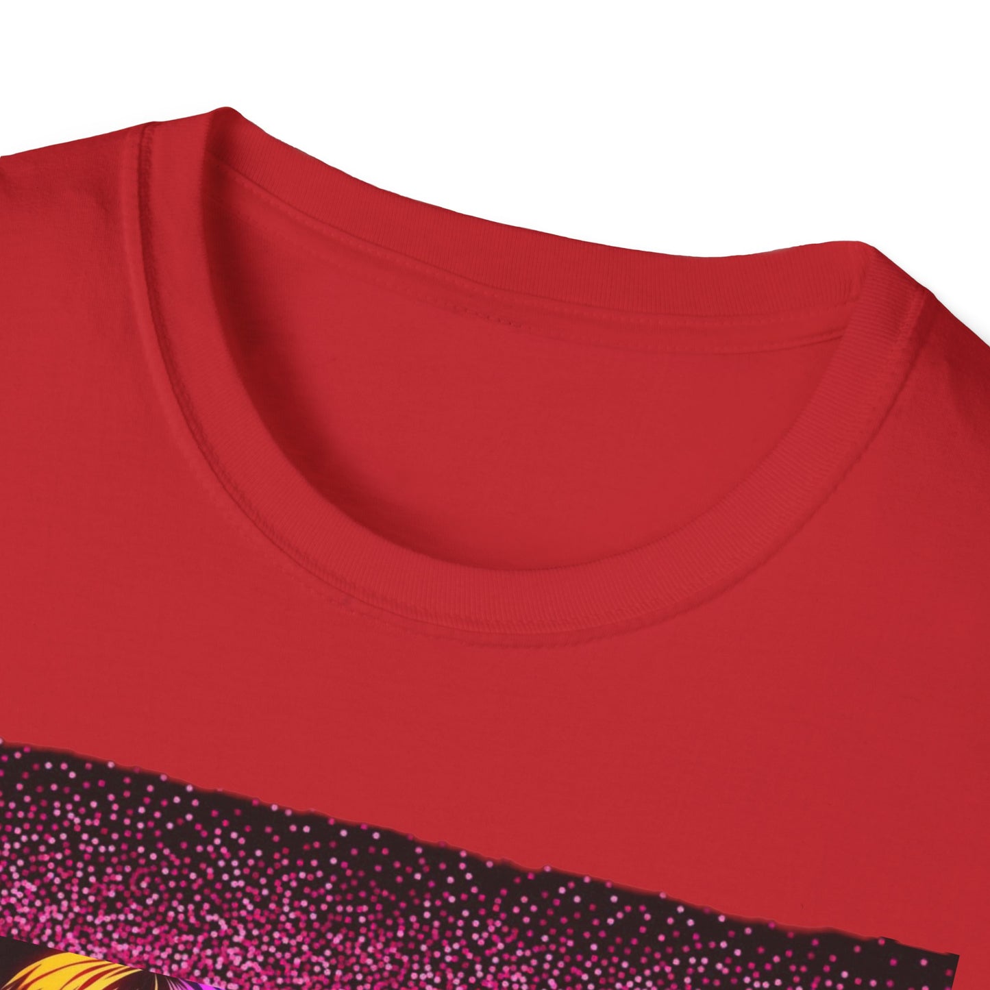 Dn Vibrant Graphic Tee: Unisex Softstyle T-Shirt, Retro Art Shirt, Casual Wear, Gift for Anime Lovers, Statement T-Shirt