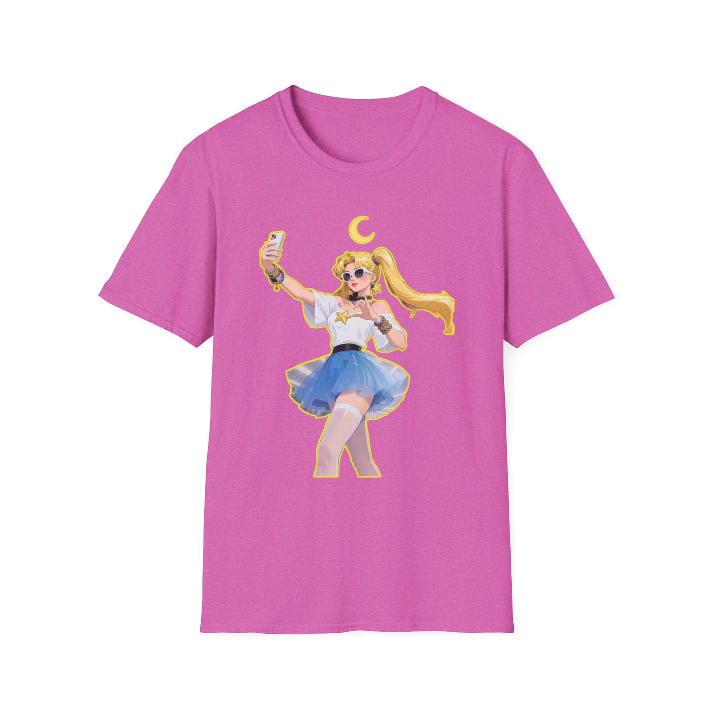Moonlit Selfie sailor moon Unisex T-Shirt – Fun, Relatable, Casual Wear for Anime Fans, Gifts for Birthdays, Cosplay Events, or Everyday Comfort