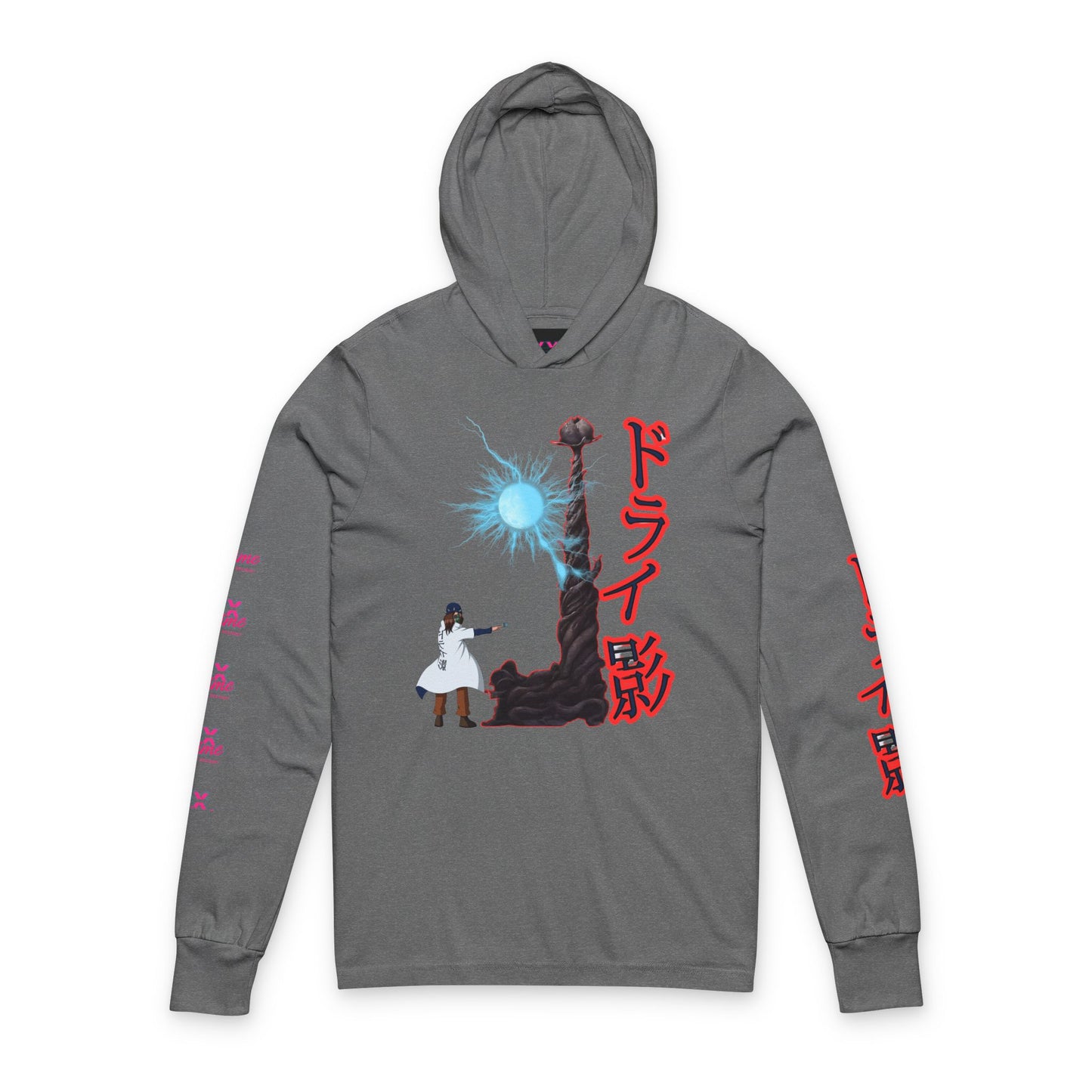 Anime-Inspired drykage Unisex Hooded Long Sleeve Tee, Graphic Tee, Streetwear, Casual Wear, Gift for Anime Lovers