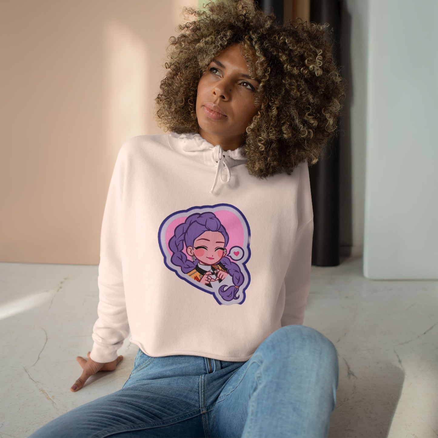 Idol style 2 Crop Hoodie | Cute Cartoon Design, Stylish Streetwear, Perfect for Gifts, Cosplay, and Fall Fashion