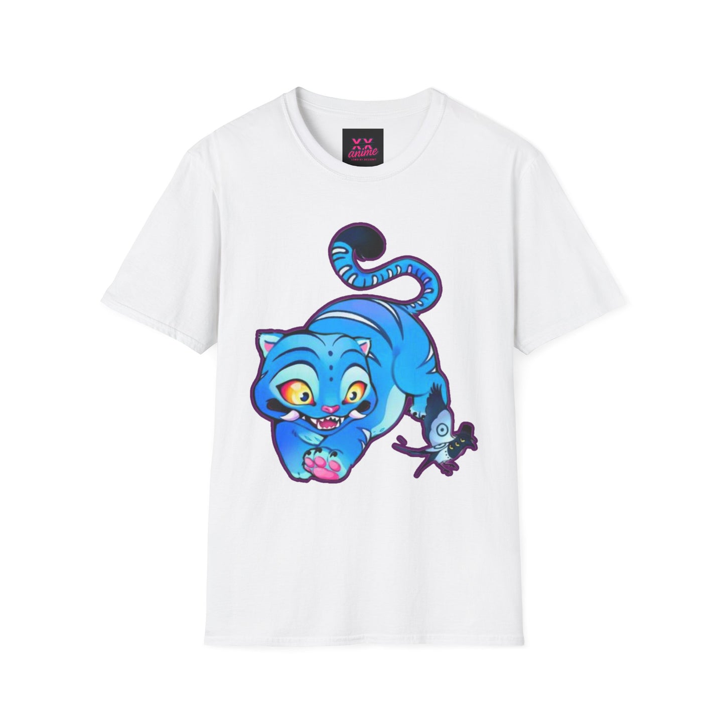 Playful Anime idol tiger Unisex T-Shirt, Cute Cat Design, Gift for Anime Lovers, Casual Wear, Summer Outfit, Unique Graphic Tee