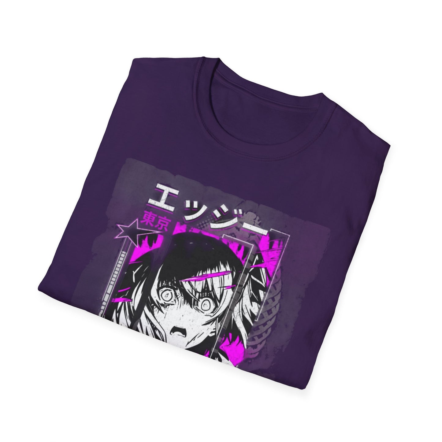 Anime Graphic T-Shirt, Unisex Softstyle Tee, Casual Wear, Gift for Anime Lovers, Cool Streetwear, Manga Inspired Apparel
