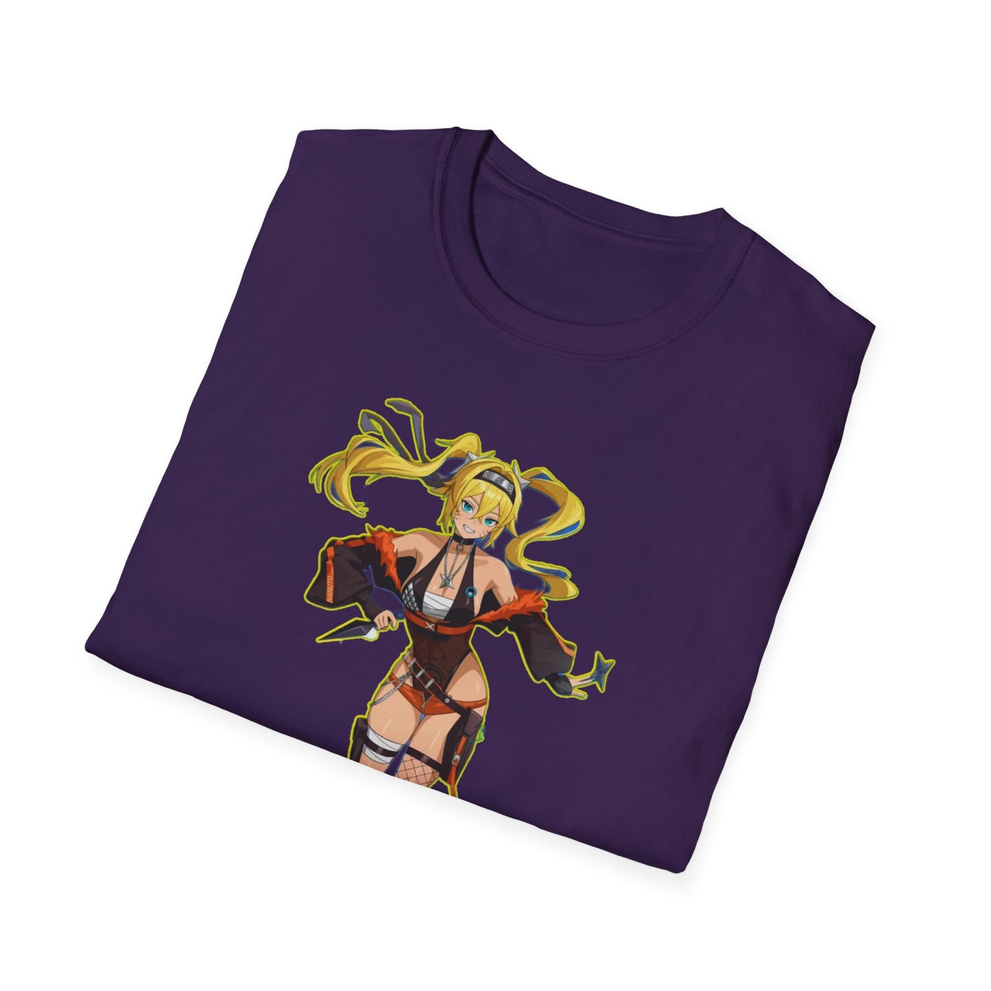 Anime-Inspired Naruto 8 Unisex Softstyle T-Shirt, Casual Wear, Gifts for Gamers, Comic Con Apparel, Unique Fashion Statement