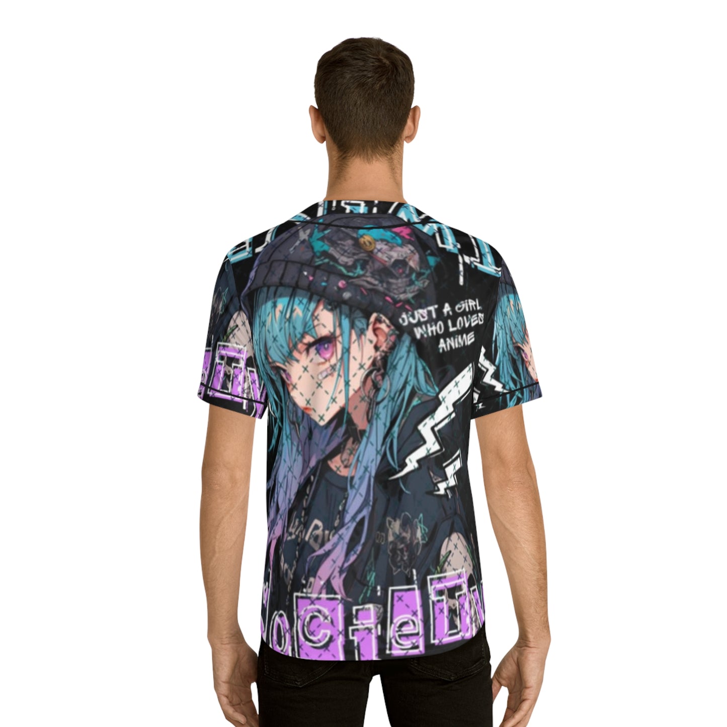 Anime-Inspired Men's Baseball Jersey, Casual Sportswear, Gift for Gamers, Streetwear, Trendy Outfit