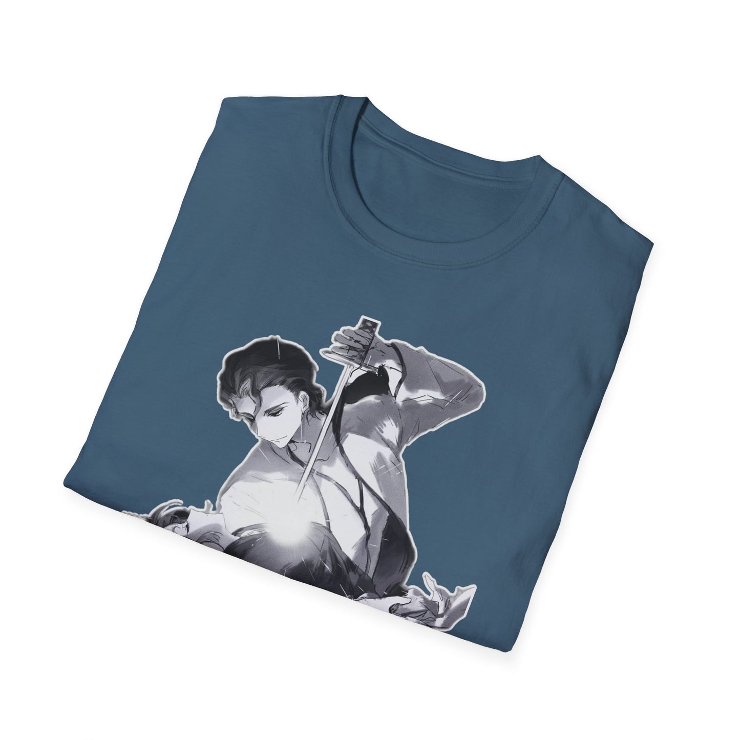 Artistic Unisex bleach 4 Softstyle T-Shirt with Dramatic Black & White Design, Casual Wear, Gift for Art Lovers, Streetwear, Everyday Comfort