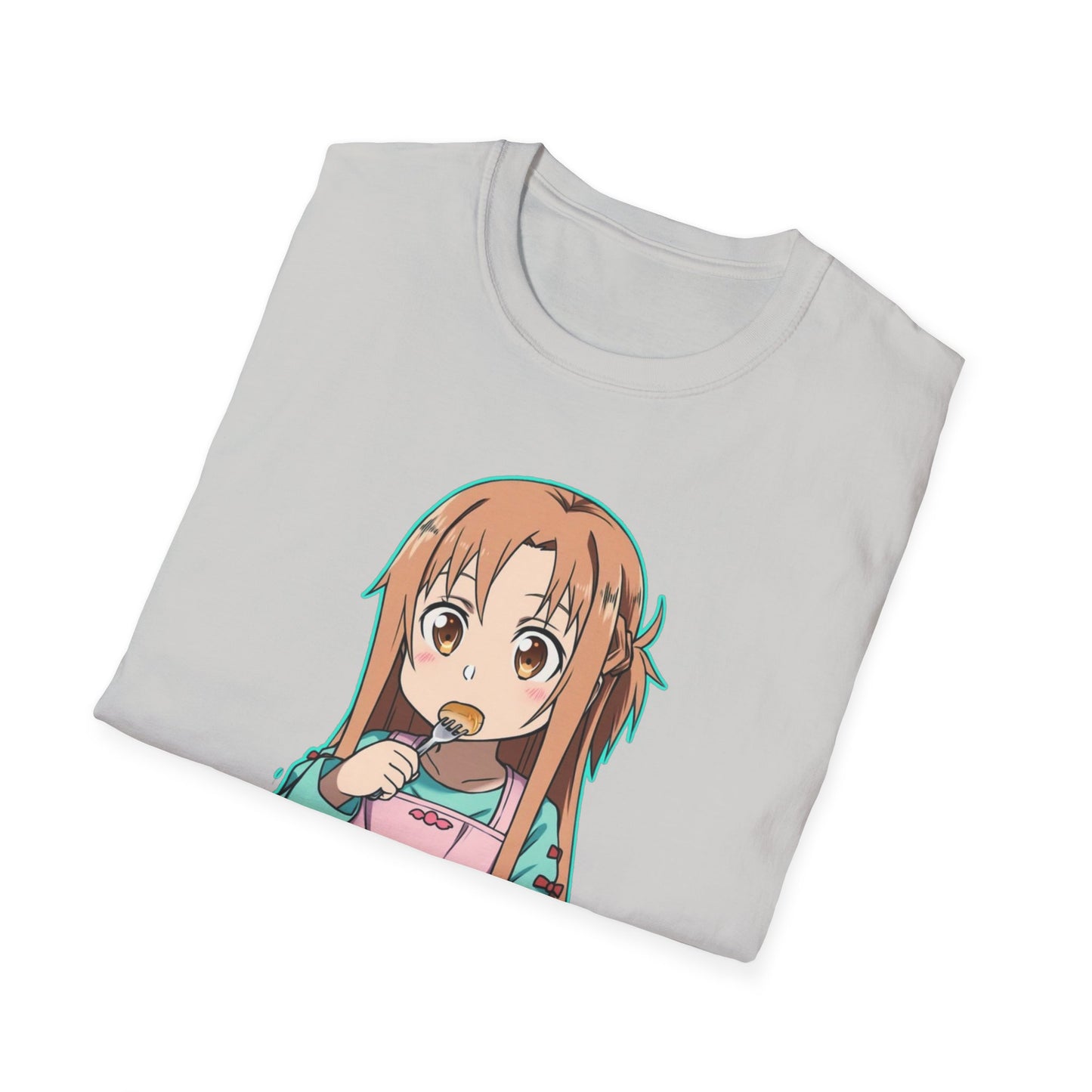 Kawaii Pancake Lover sao T-Shirt, Cute Anime Tee, Foodie Gift, Unisex Softstyle Tee, Perfect for Pancake Day, Birthday, Everyday Wear