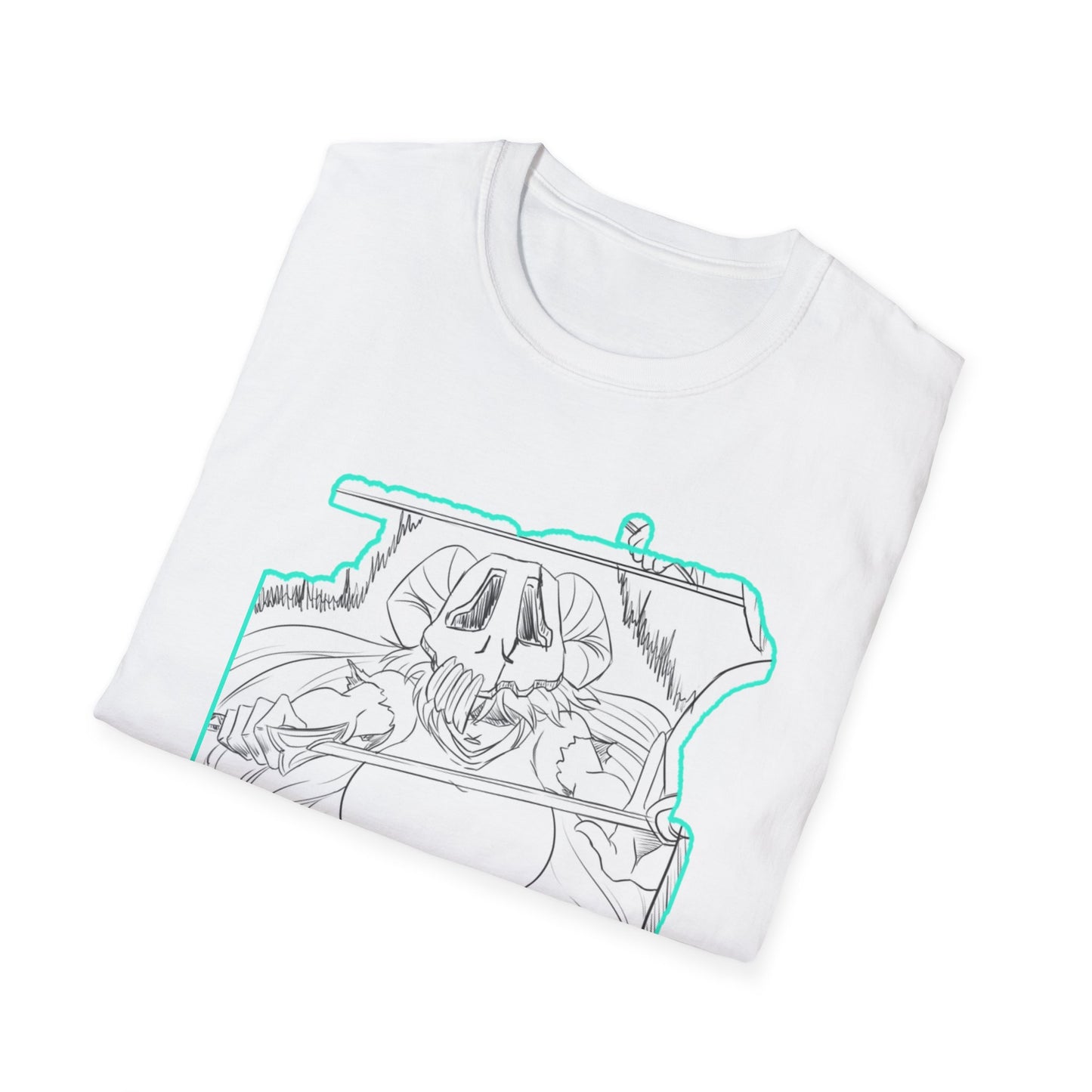 Chill Vibes Graphic bleach 6 Tee - Skeleton Art Design, Unisex Softstyle T-Shirt for Casual Wear, Gift for Horror Fans, Cool Summer Shirt