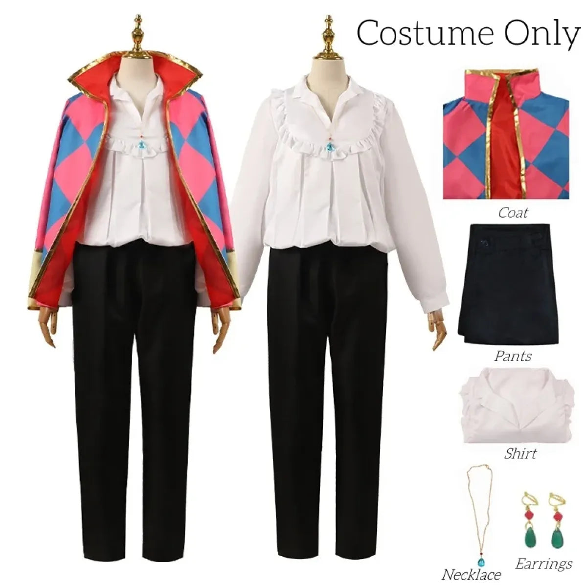 Howl Cosplay Costume – Howl's Moving Castle Outfit with Wig & Accessories