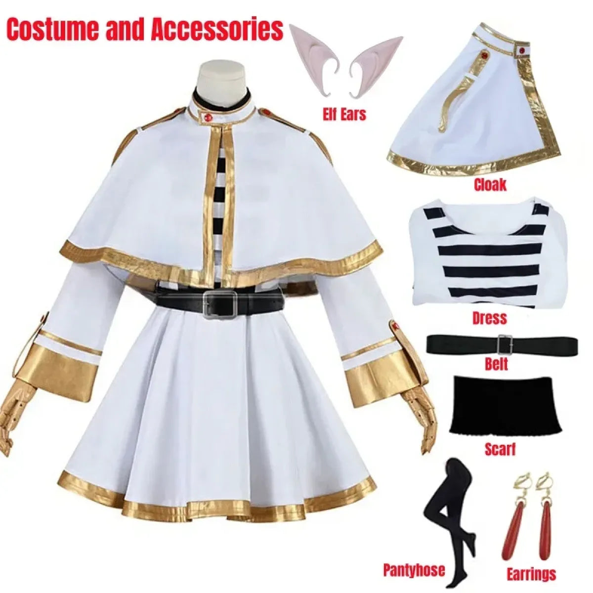 Frieren: Beyond Journey’s End Cosplay Costume – Dress with Wig & Accessories