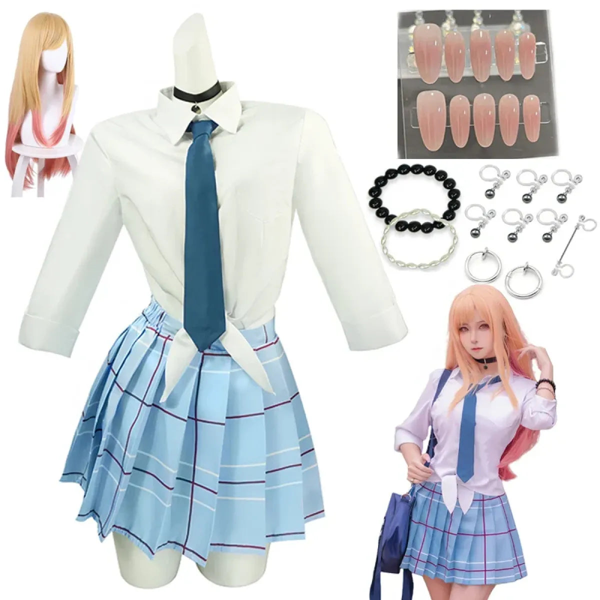 Kitagawa Marin School Uniform Cosplay β My Dress-Up Darling Set for Women