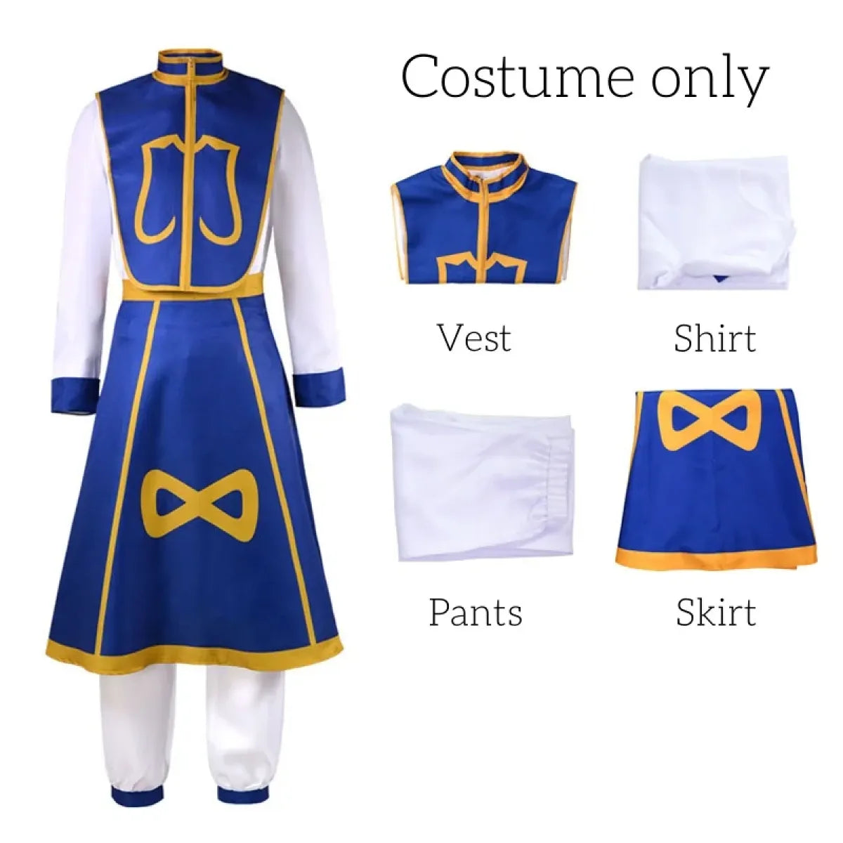 Kurapika Cosplay Costume – Hunter x Hunter Outfit with Wig & Chains