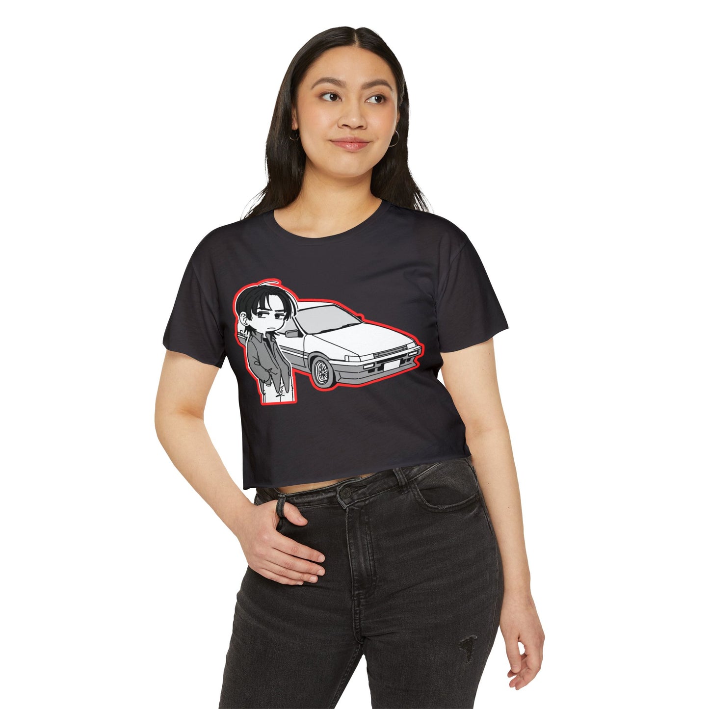 Festival Vibes initial D 2 Crop Top, Graphic Tee for Music Lovers, Summer Top, Cute Streetwear, Ideal for Concerts, Gifts for Her