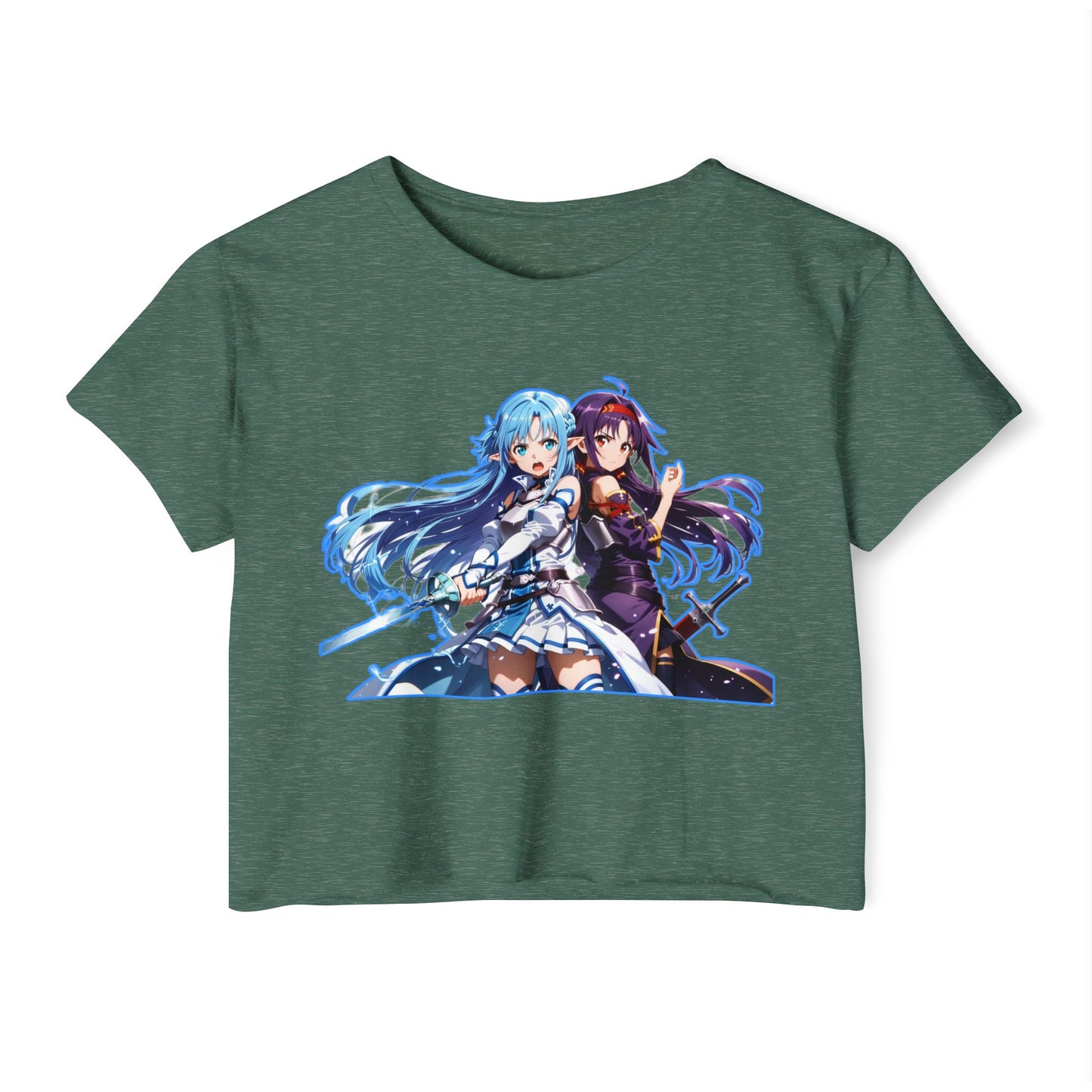 Women's Festival Crop sao 1 Top, Cute Anime Graphic Tee, Summer Concert Outfit, Stylish Casual Wear, Gift for Anime Lovers, Festival Clothing
