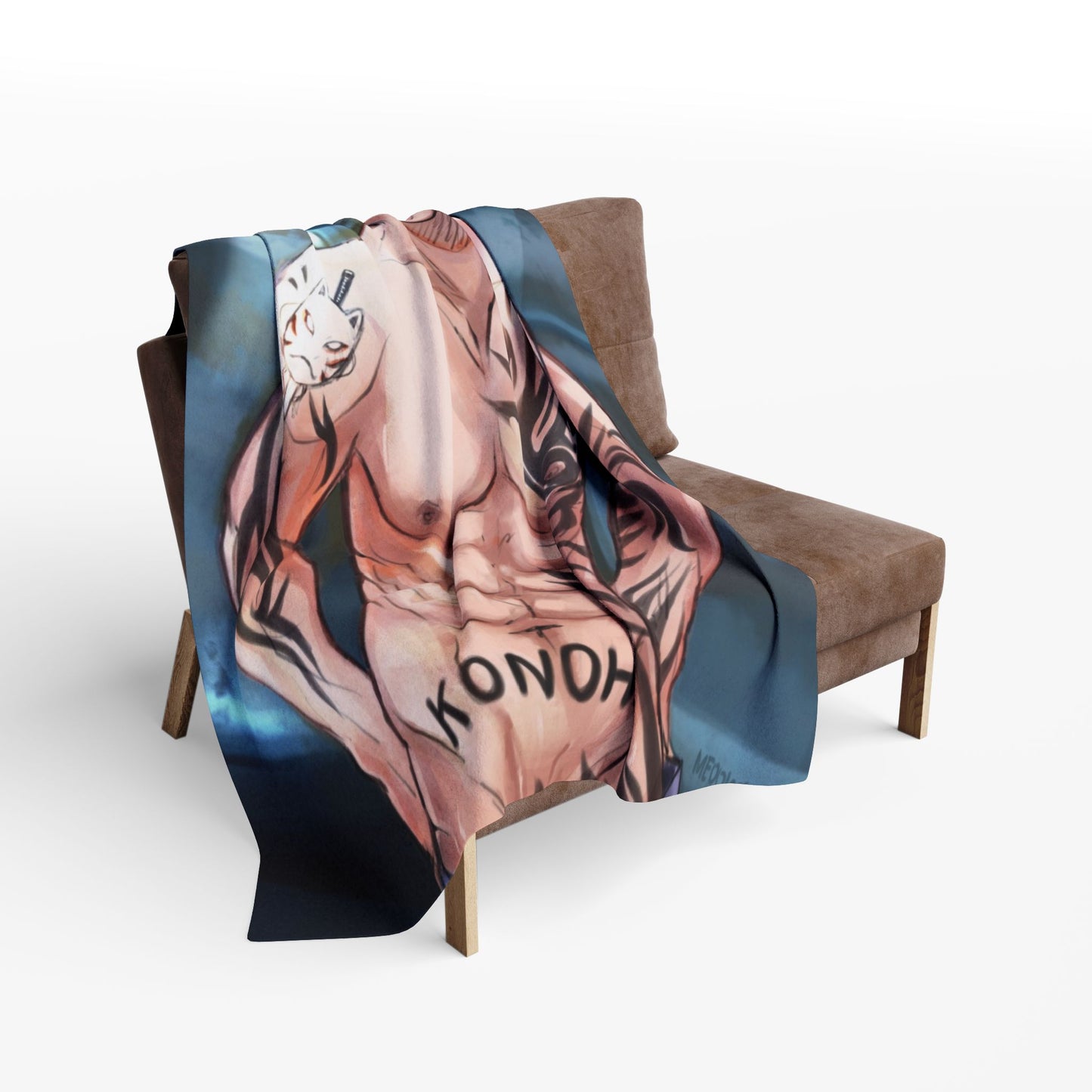 Ninja style Anime-Themed Fleece Blanket, Cozy Throw Blanket, Konoha Design Blanket, Gift for Anime Fans, Soft Plush Blanket