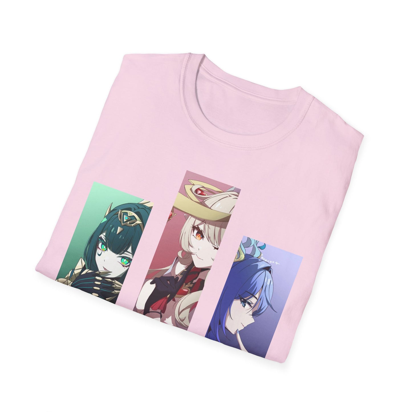 Anime Trio Unisex Softstyle T-Shirt, Casual Tee, Geek Fashion, Gift for Anime Lovers, Novelty Shirt, Unique Graphic Tee