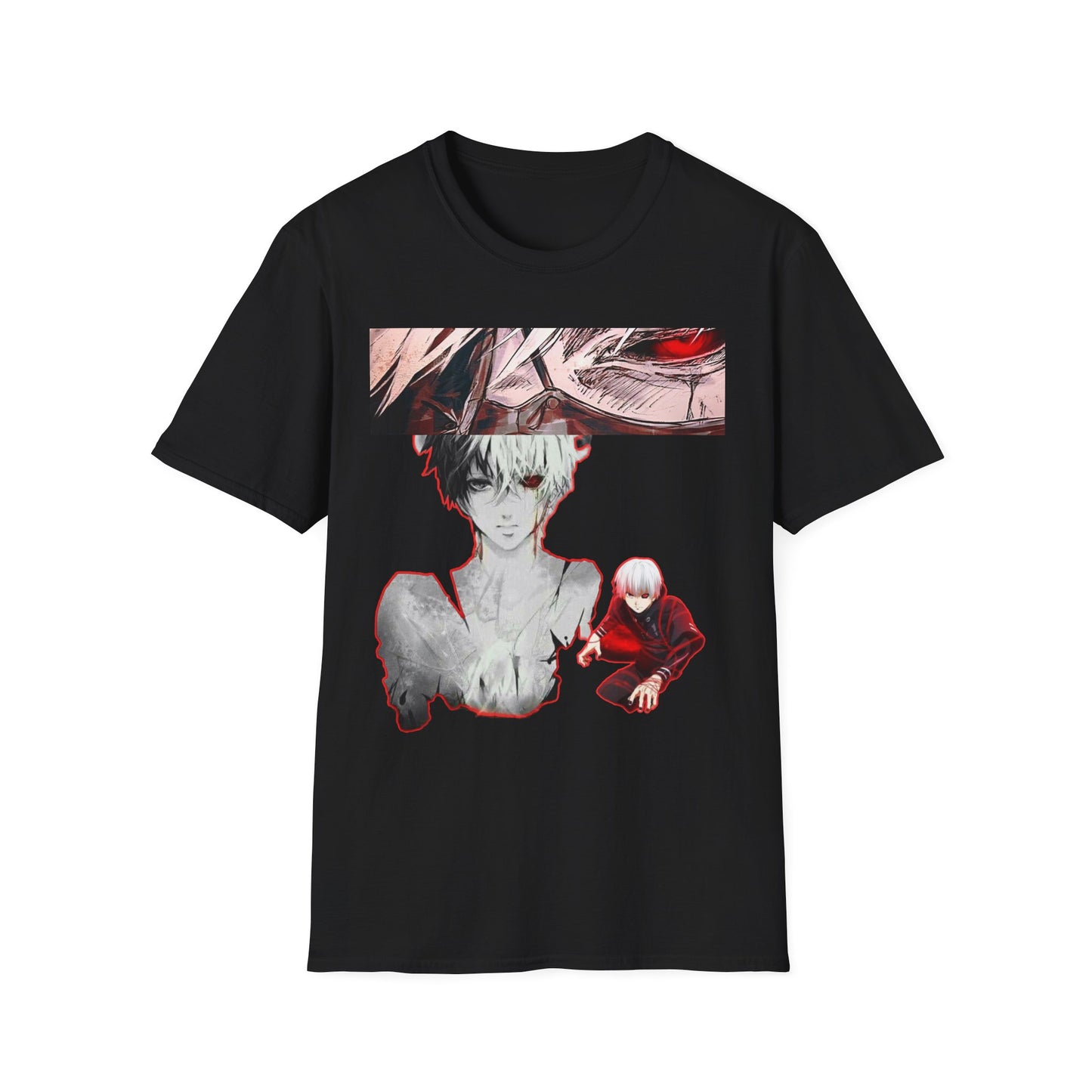 Anime-Inspired Graphic tokyo ghoul styleT-Shirt for Fans, Casual Wear, Birthday Gift, Unisex Softstyle Tee, Perfect for Conventions, Manga Enthusiasts