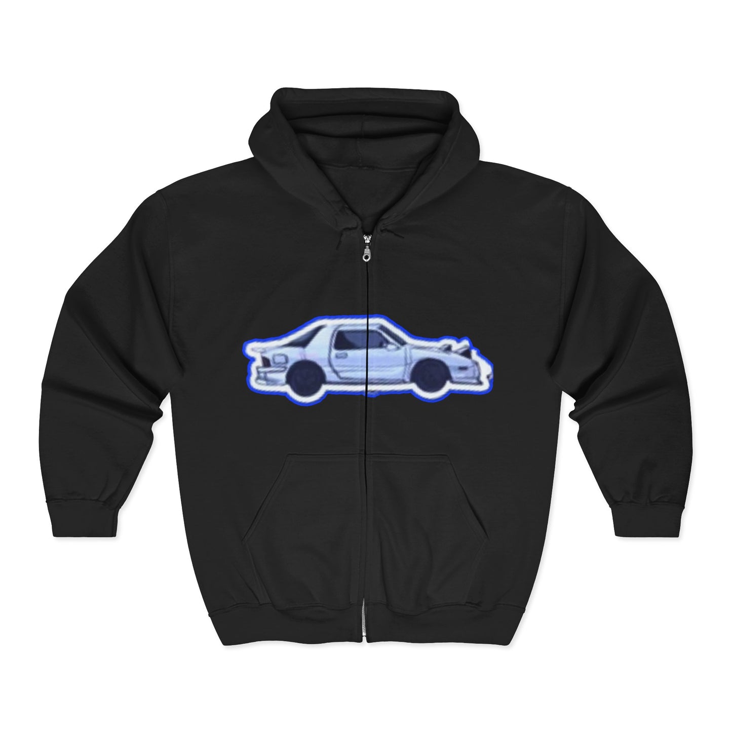 Retro Car initial D Hoodie, Unisex Zip Sweatshirt, Vintage Car Lover Gift, 80s Style Car Apparel, Perfect for Road Trips and Car Shows